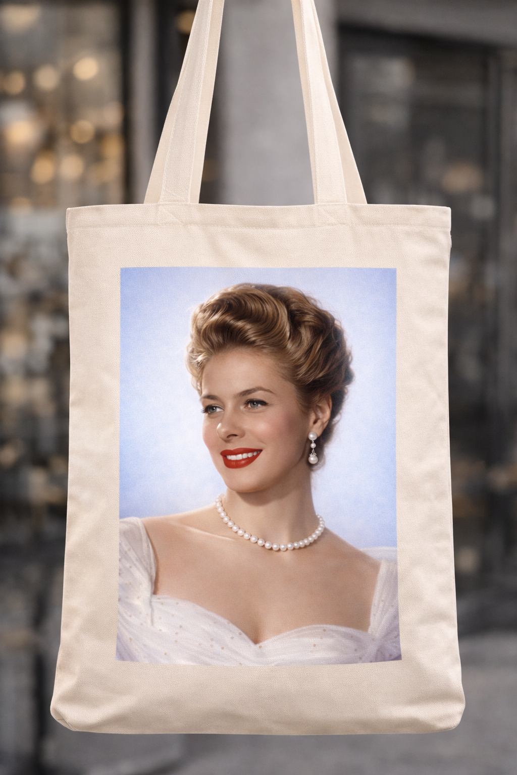 Ingrid Bergman Tote Bag – Vintage Hollywood Canvas Tote, Classic Film Icon Style