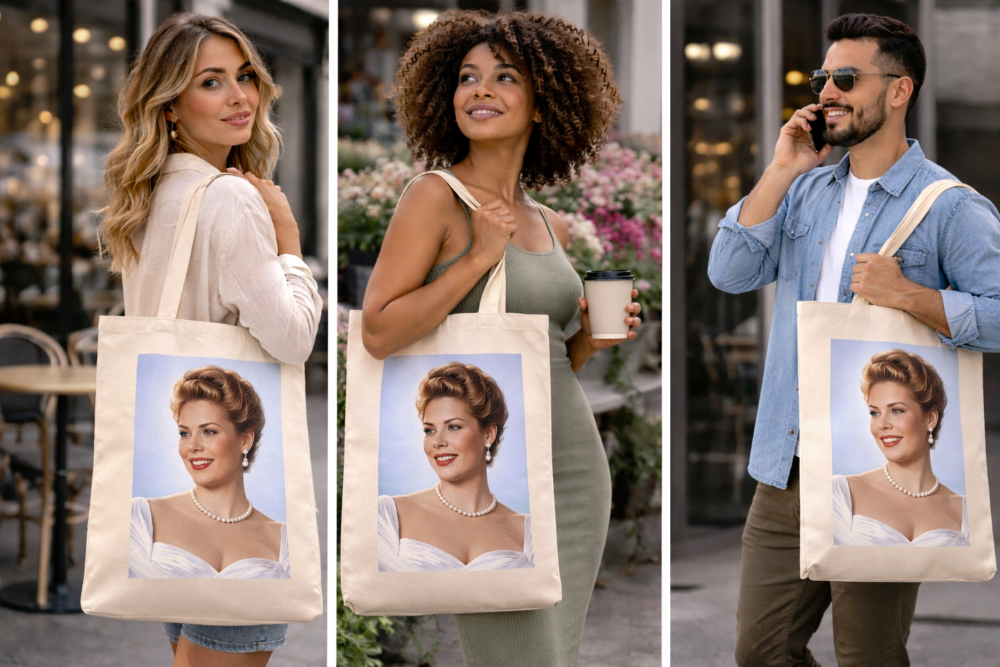 Ingrid Bergman Tote Bag – Vintage Hollywood Canvas Tote, Classic Film Icon Style